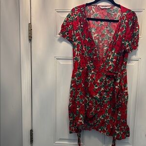 Zara Red Puff Sleeve Mini Sundress